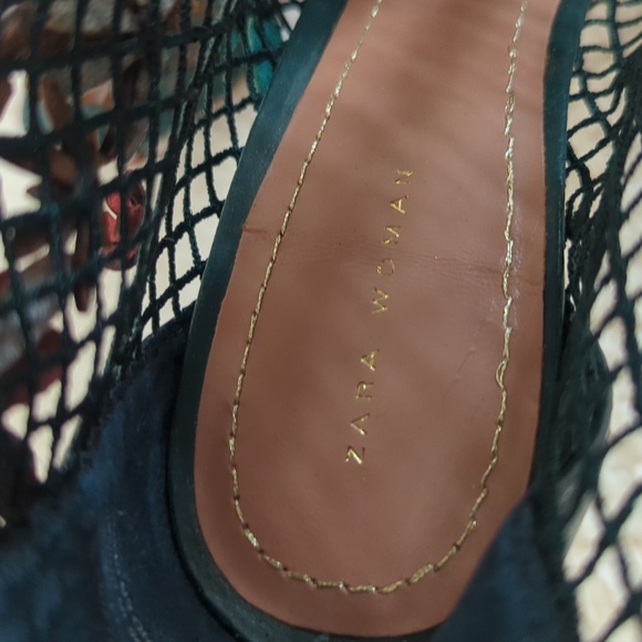 Zara Green Colorful Floral Mesh Heeled Bootie - Picture 11 of 11